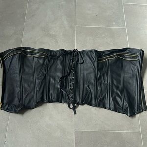 Blackheart black with gold zipper accent size large corset